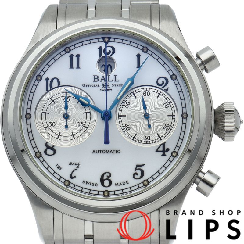 ボールウォッチ トレインマスター キャノンボール2 オートマチック 41mm CM1052D-L3FJ-WH 箱 保証書 SS メ