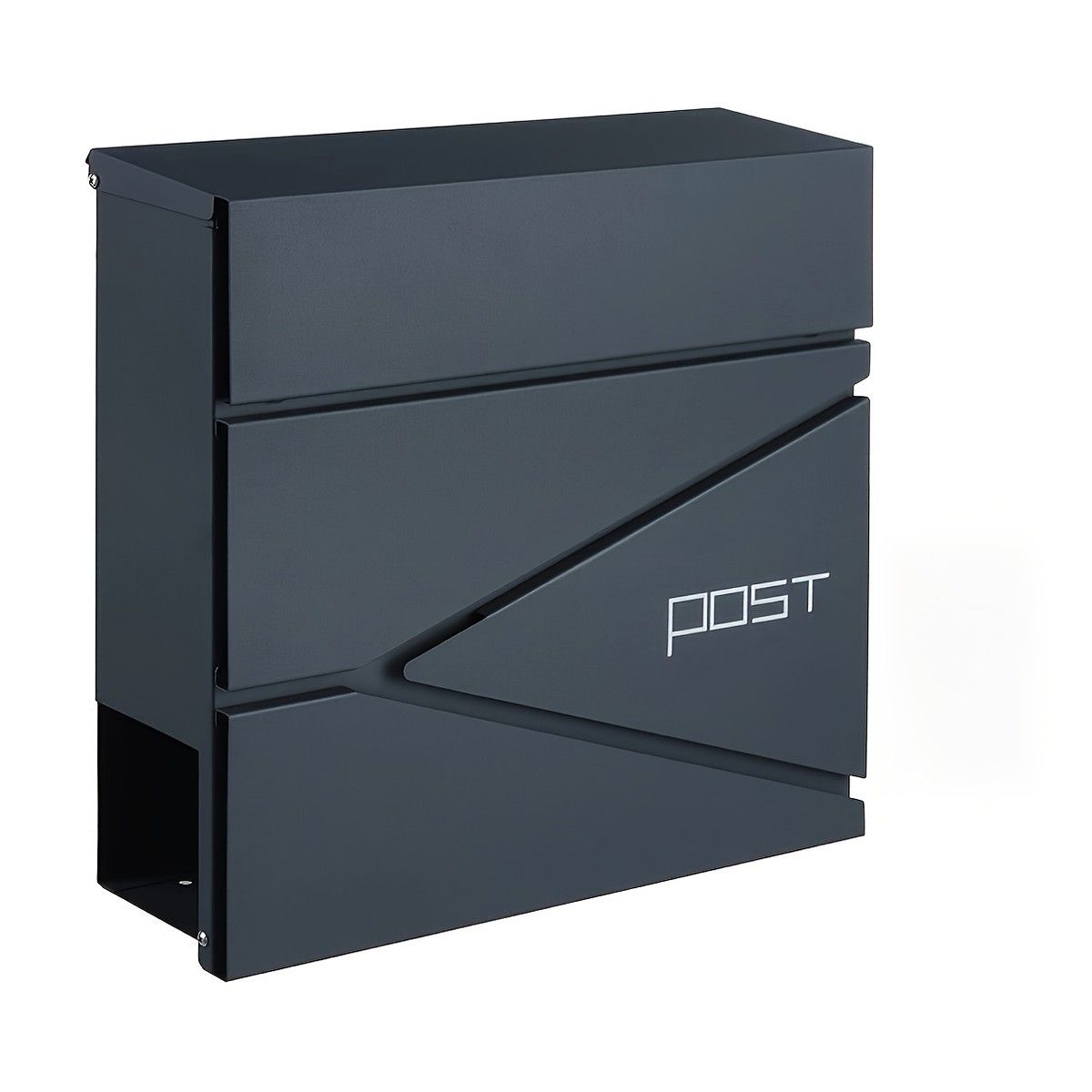 金属製で頑丈 壁掛け郵便ポスト 新聞受け付き 窓付きデザインで中身を 錆びにくい 郵便受け 玄関 エクステリア グレー