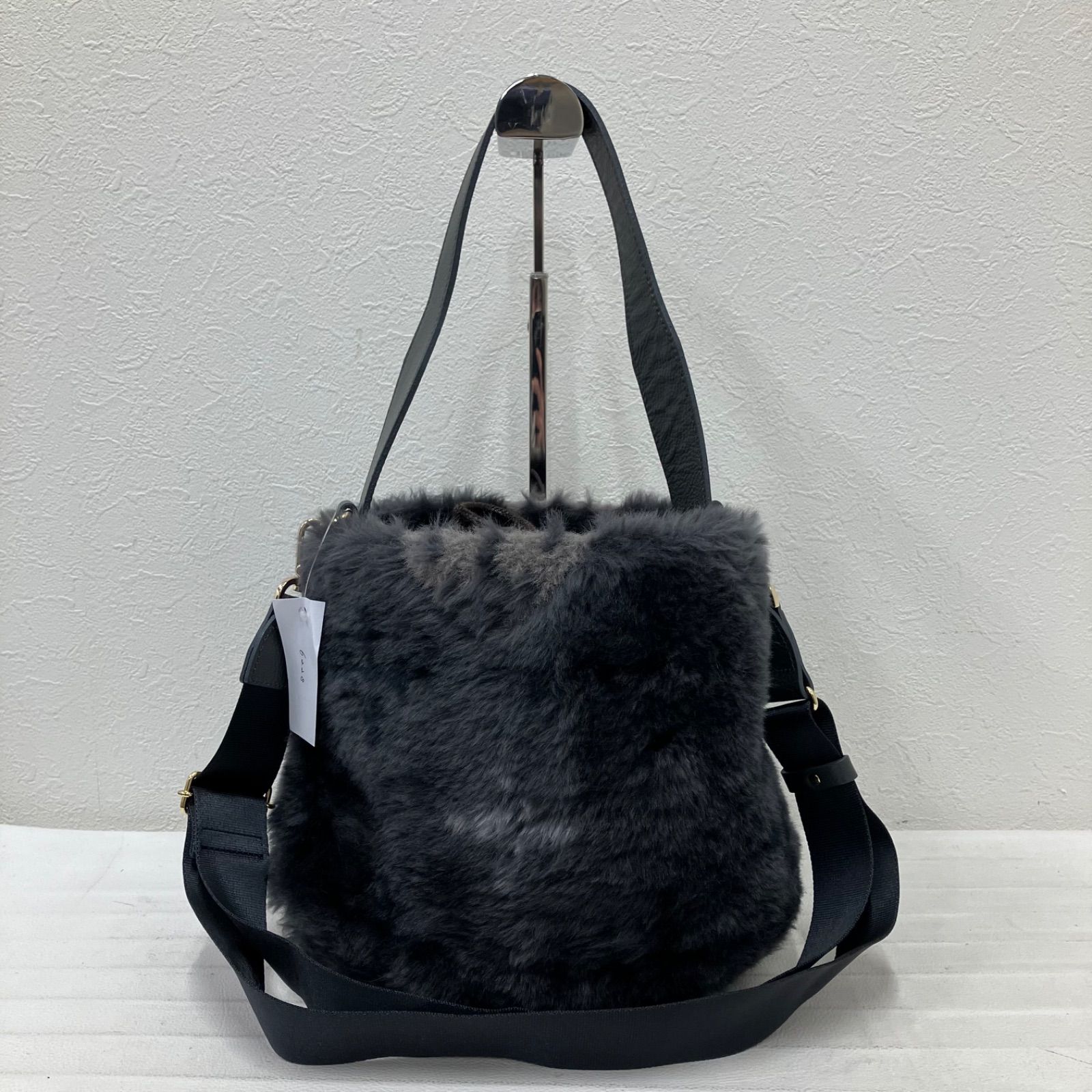 未使用級 ラシット モノグラム ファー 2WAYトートバッグ 未使用級