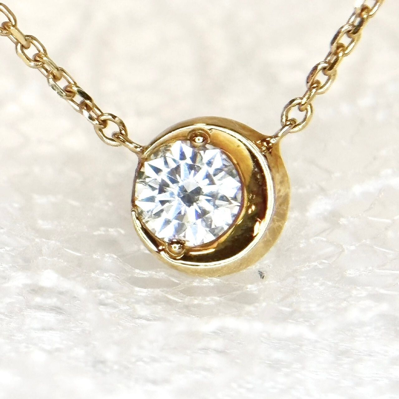 スタージュエリー STAR JEWELRY K18 MOON SETTING ネックレス （現行品