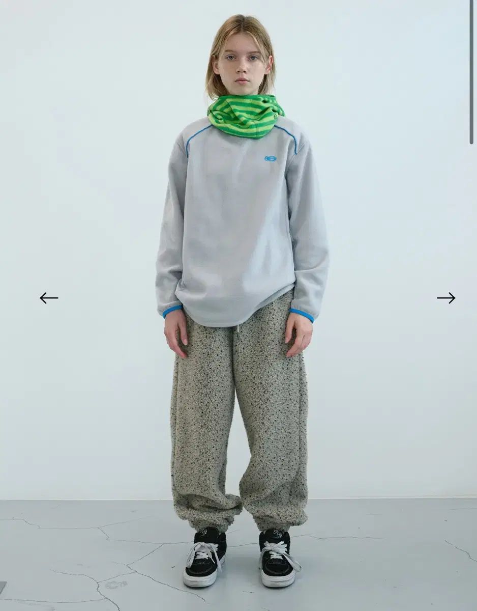 ENZO BLUES ドット ブークレ ジョガー パンツ Oatmeal