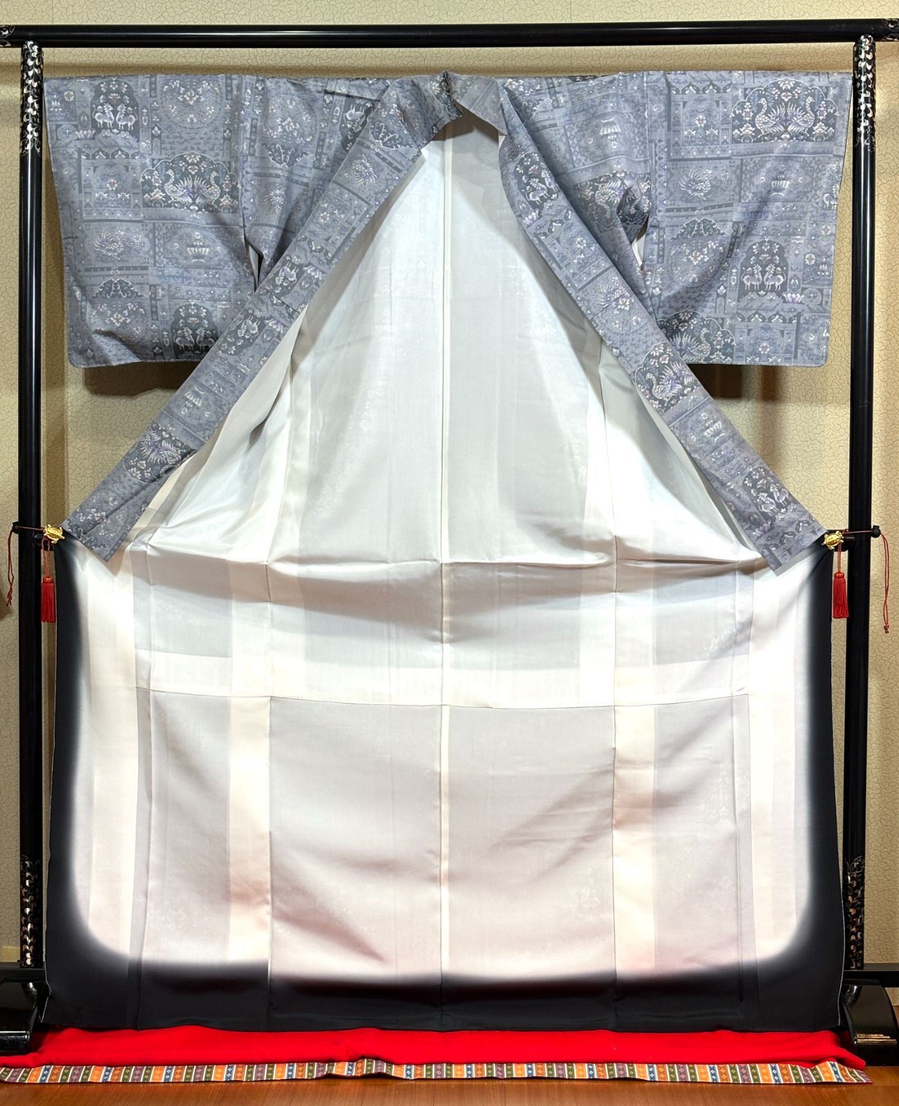 きもの蔵 本場色大島紬 7マルキ一元 AS 袷きもの 孔雀 未着用