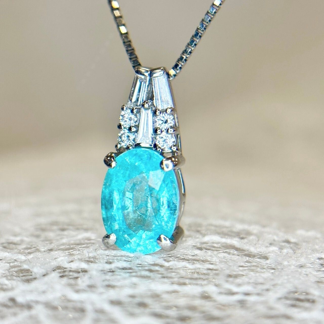 専用 Pt900 パライバトルマリン・ダイヤモンド ペンダントトップ Pt900 Pt850 天然 パライバトルマリン 1.77ct 天然 ダイヤモンド 0.16