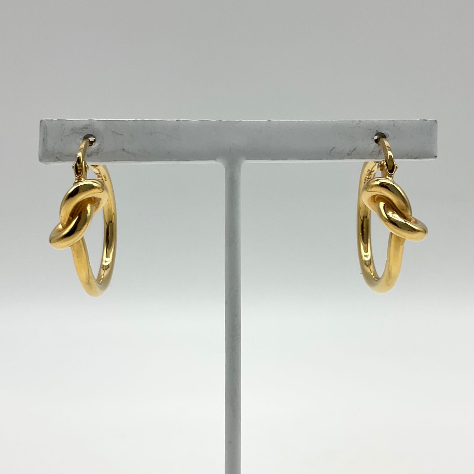 CELINE セリーヌ ノットスモール フープピアス 両耳用 ゴールド GP