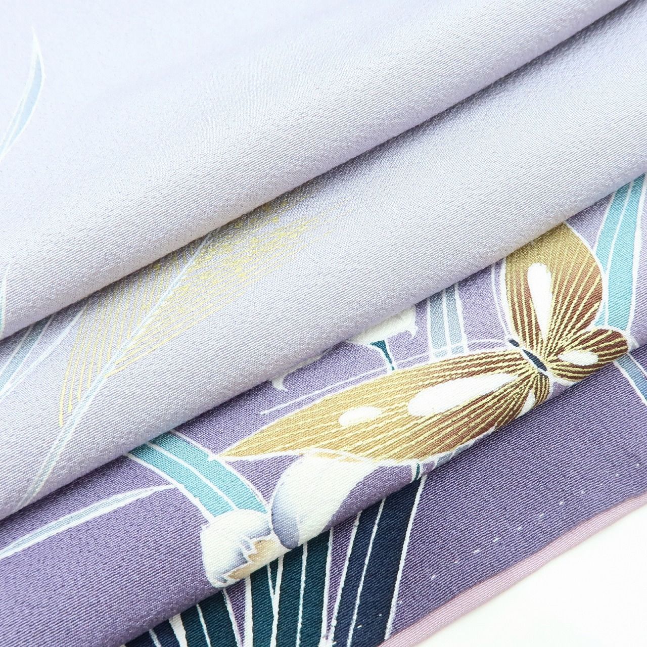 百華❀Y3988◇美品未着用 正絹 仕付け糸付 手縫い仕立て 水仙 蝶 訪問