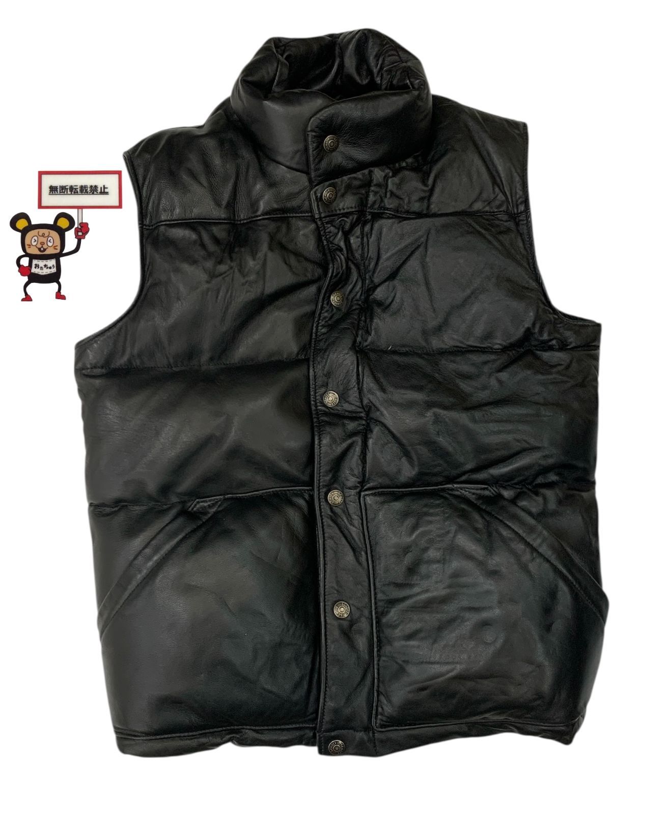 69. Schott レザーダウンベスト 店舗併売品