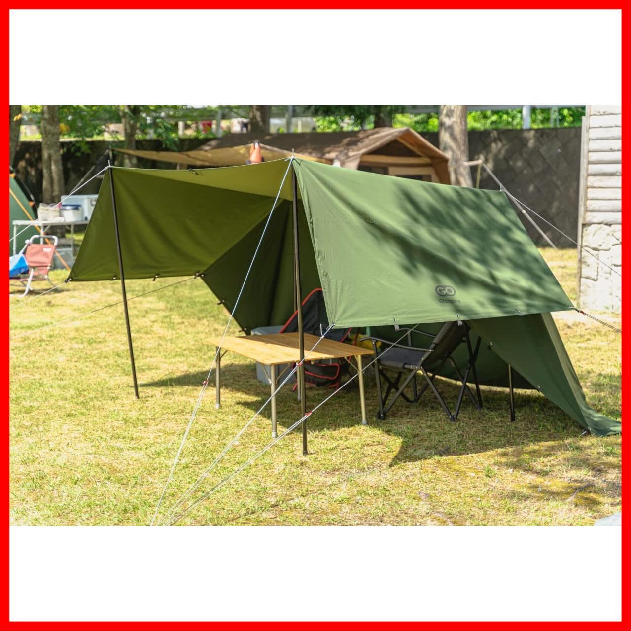 数量 グリーン 3.78 2.88m 3.78 2.88m キャンプ アウトドア コンパクト おしゃれ ソロ ミリタリーテント 難燃 遮熱 遮光 コットン 防カビ加工 パップテント 焚き火 ポリコットン 変幻自在なタープテント 4人用 3人用 t