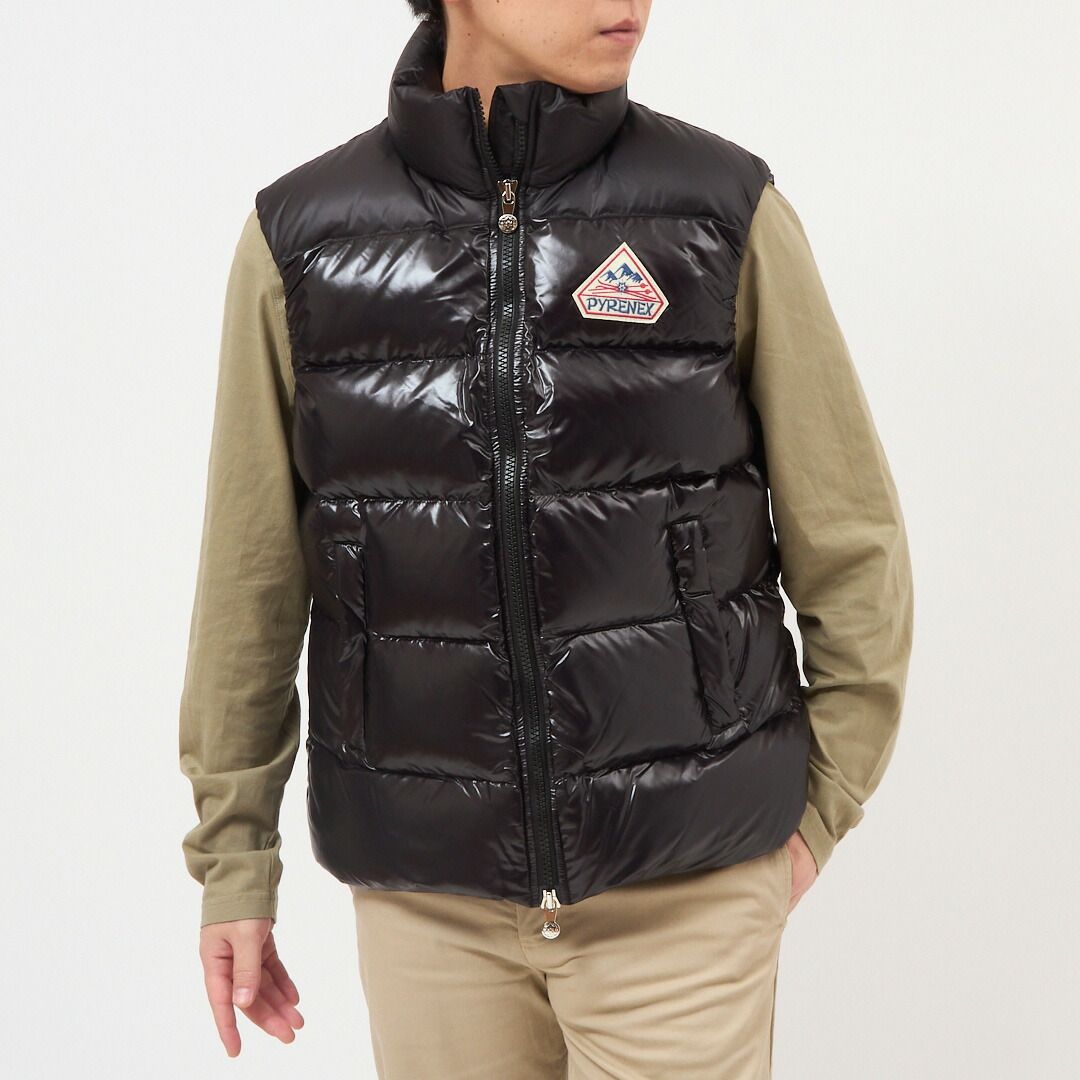 ピレネックス PYRENEX メンズダウンベスト メンズアウター ダウンブルゾン ジレ フルジップ JOHN VEST DOWN HUY021 P0009 BLACK