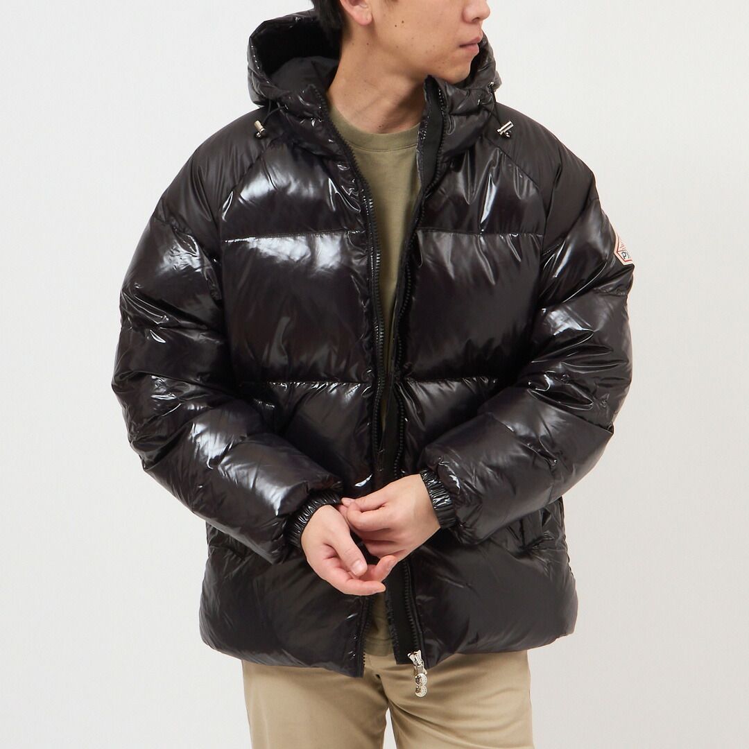 ピレネックス PYRENEX メンズダウンジャケットステン メンズアウター ダウンブルゾン フーディ フルジップ STEN DOWNJACKET HUY022 P0009 BLACK