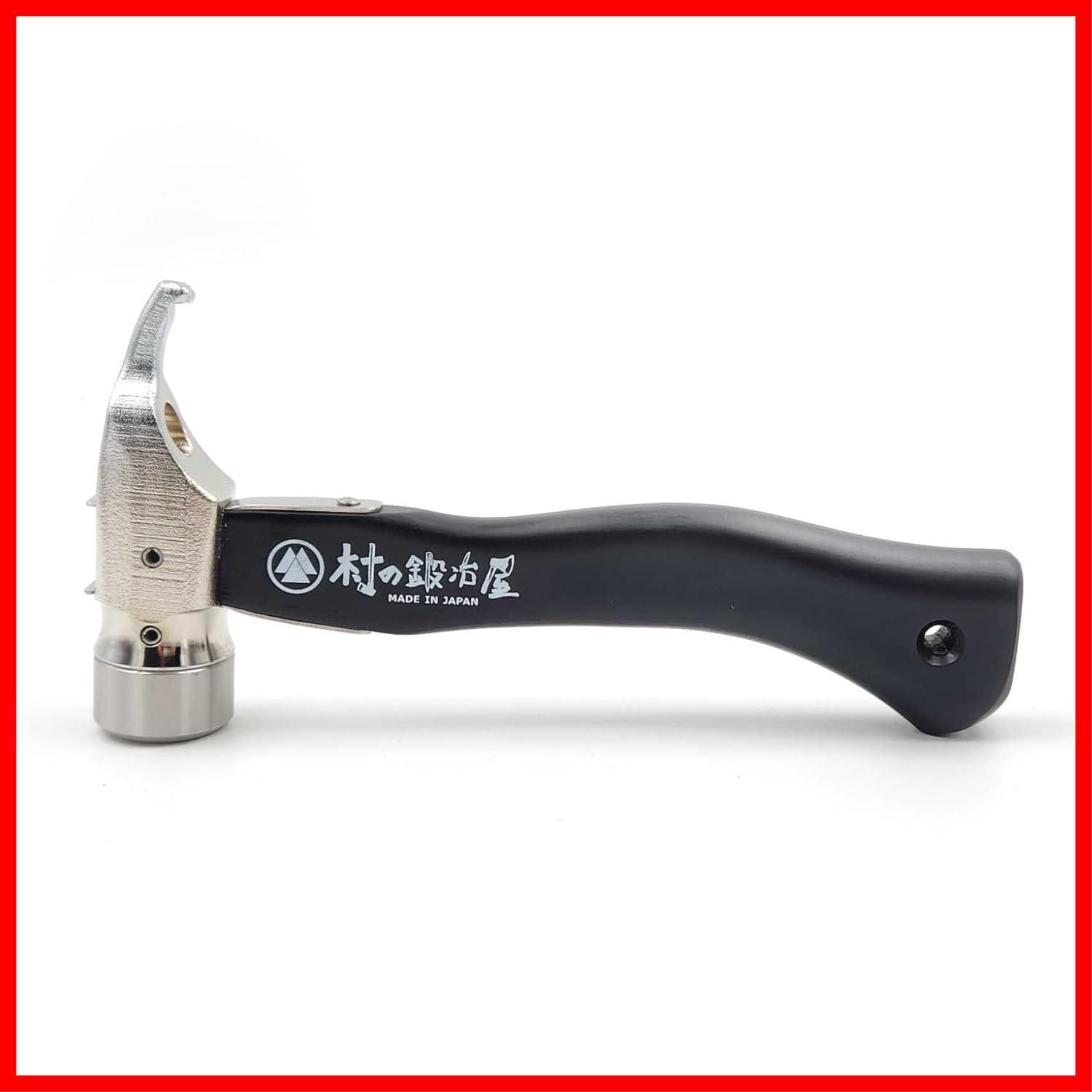 焼入れ 鍛造 ペグハンマー エリッゼステーク ハンマー ショート ブラック柄 村の鍛冶屋 ステンレスヘッド×クローム 燕三条製 MADE IN JAPAN
