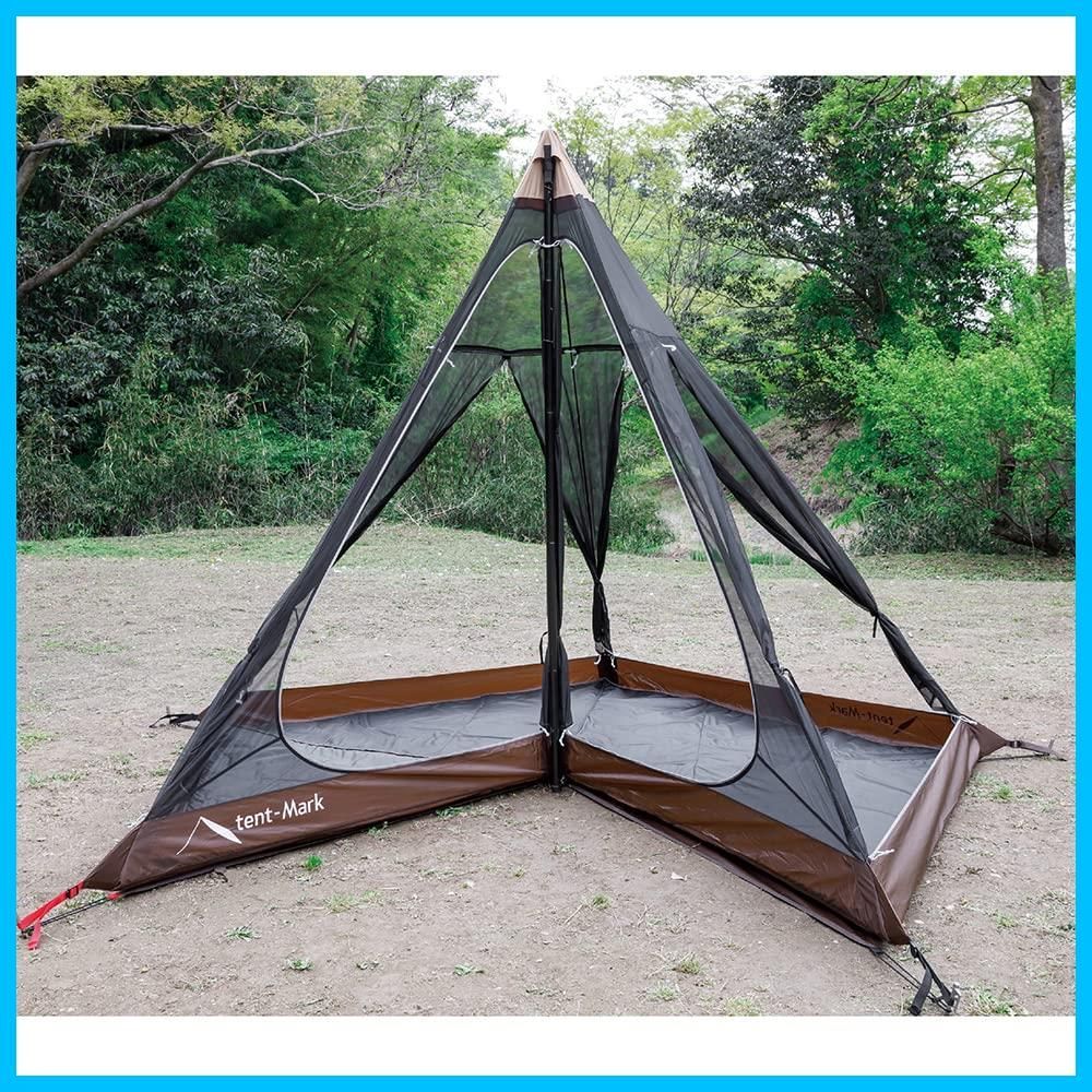 数量 コンフォートソロ グランドシート付 フルメッシュ キャンプ ソロ ソロ インナーテント ワンポールテント 1人 品 セット4 5 メッシュインナー サーカス テンマクデザイン