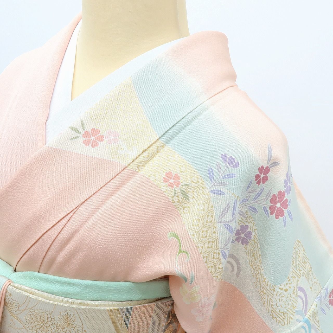 百華❀Y3989◇美品 正絹 金駒刺繡 手縫い仕立て 訪問着 着物 - メルカリ