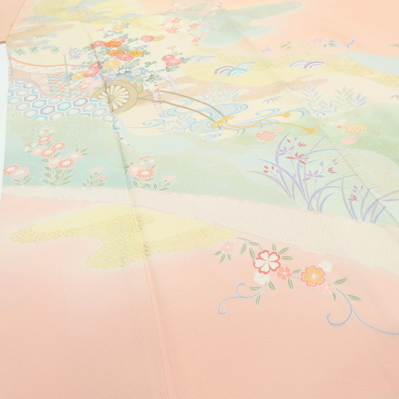 百華❀Y3989◇美品 正絹 金駒刺繡 手縫い仕立て 訪問着 - メルカリ