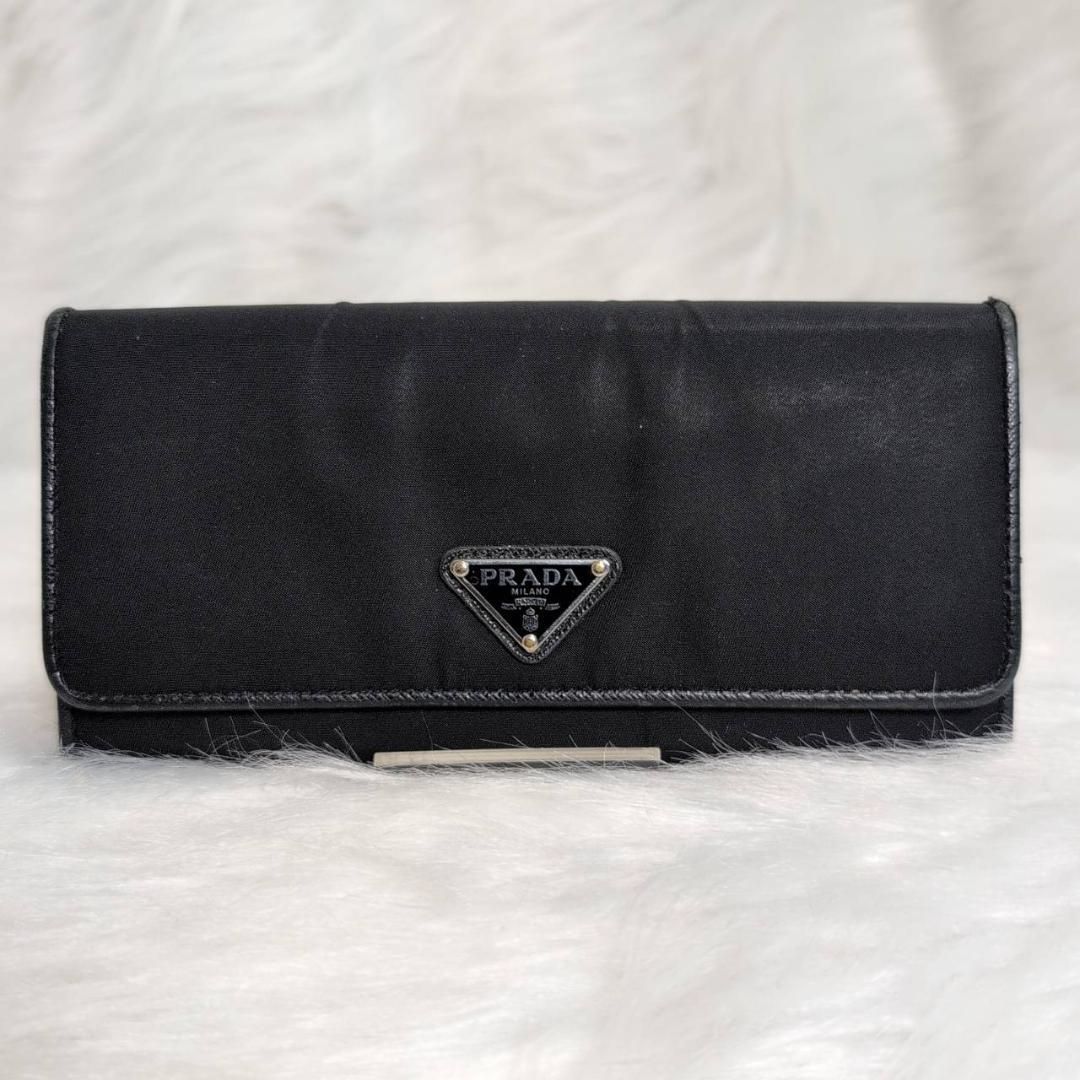 RFID PRADA ナイロン 長財布 箱 ギャランティカード 有り 1 MH 132 ブラック プラダ ロングウォレット 二つ折り パース レディース メンズ ユニセックス 機能性