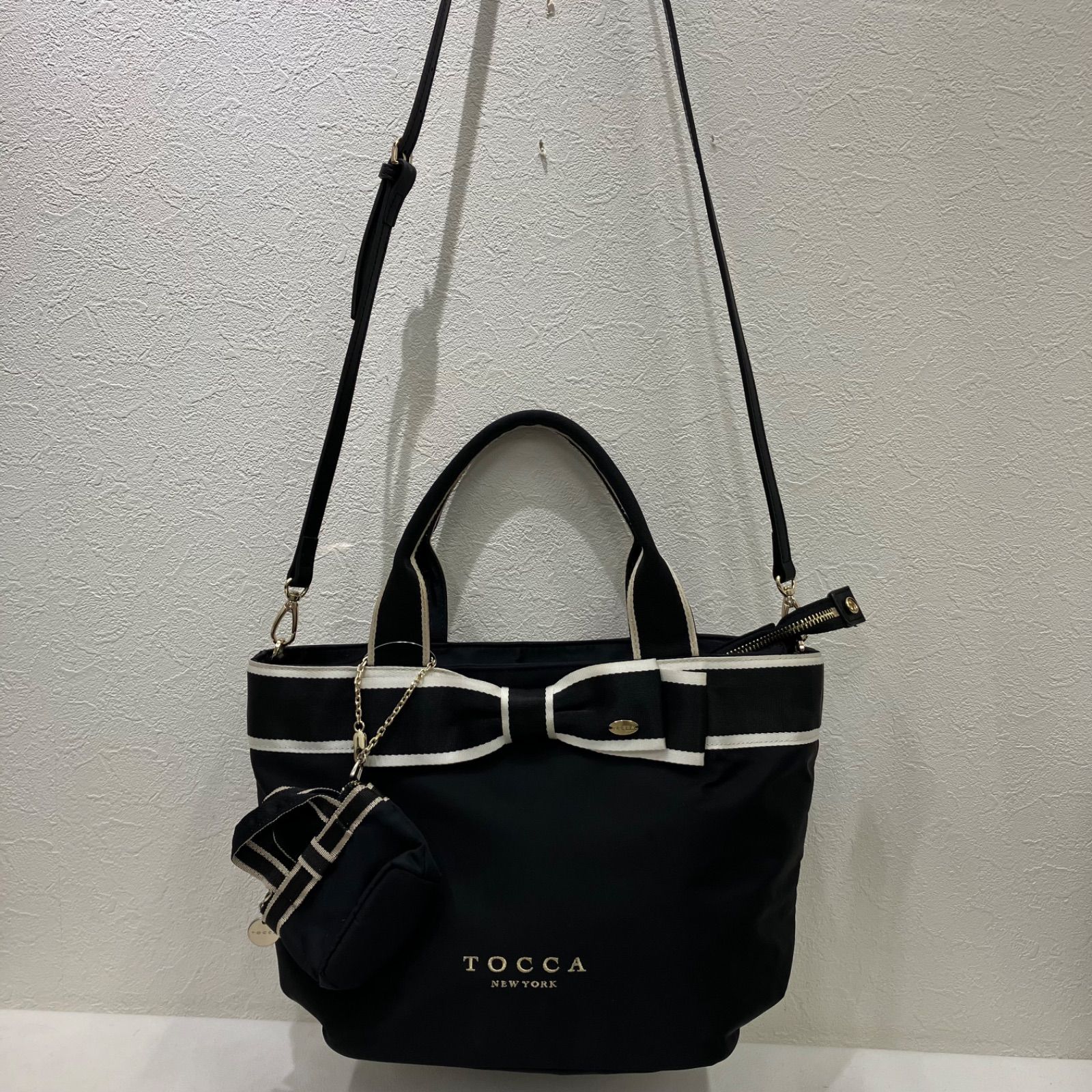 TOCCA トッカ トートバッグブラック リボントートバッグ2way 新品