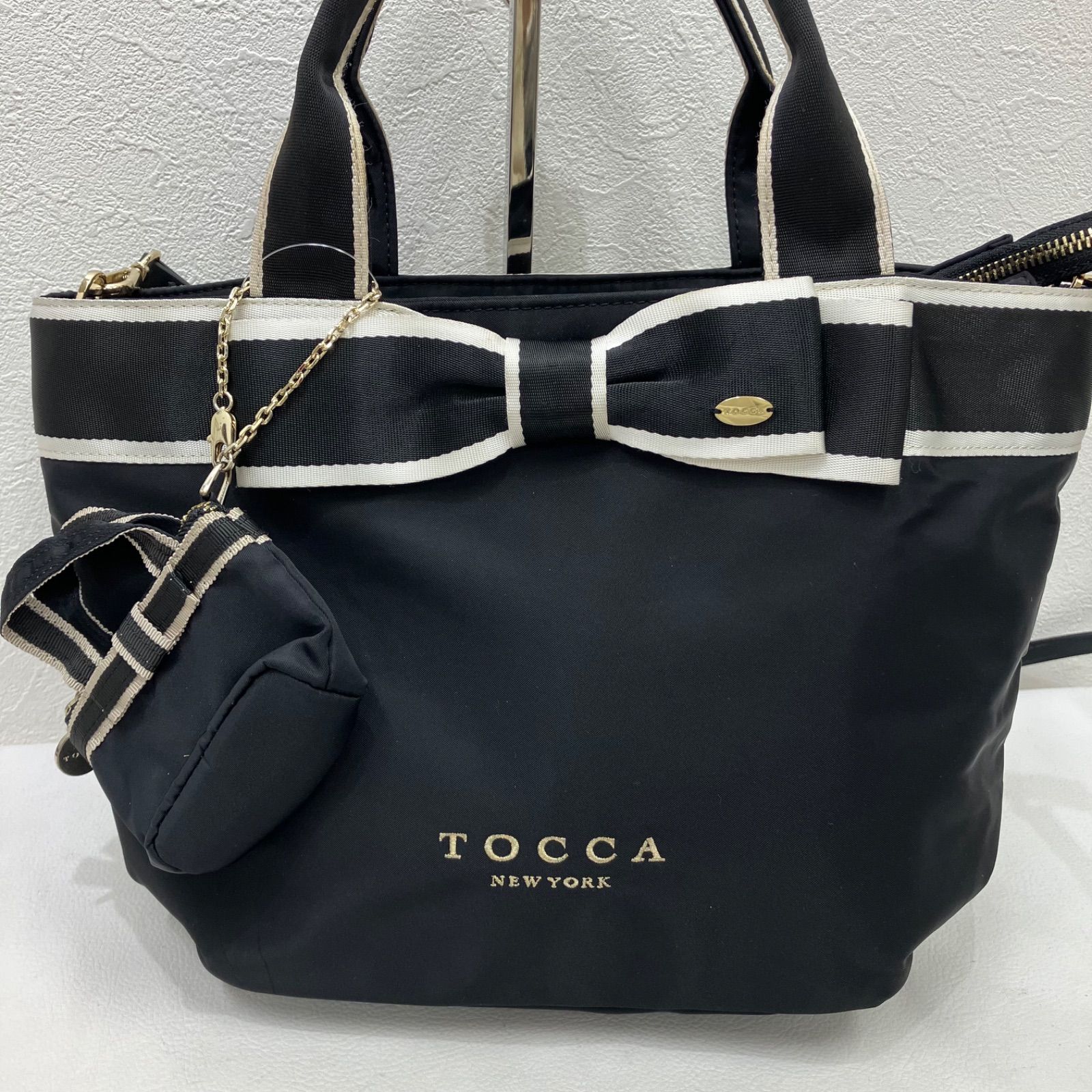 6039 TOCCA トッカ BICOLOR RIBBON TOTE ビカラーリボントート 2way 