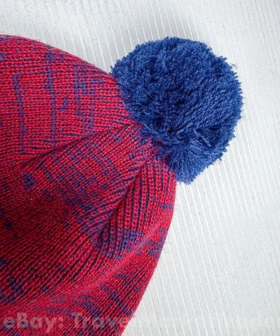 STU MARVEL ポンポン ビーニー レッド ブルー