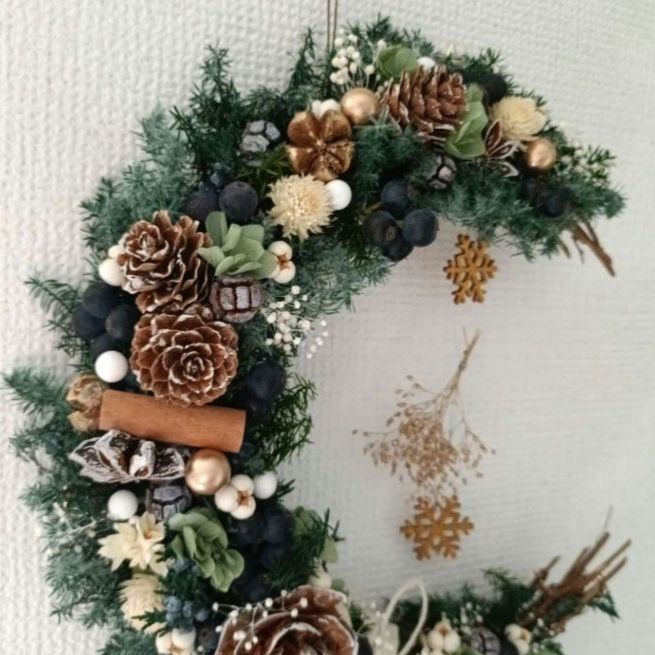 ♡Rusty様専用ページ♡三日月リース&リンゴのハーフリース×2♡