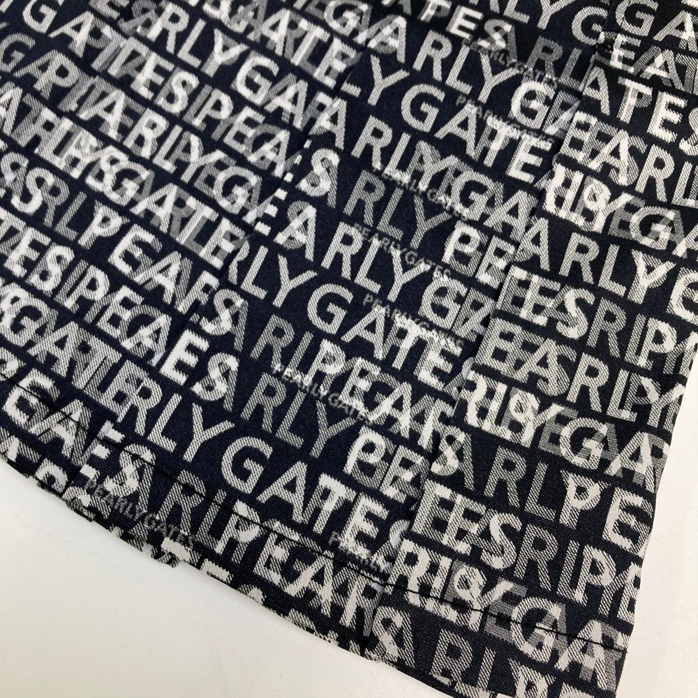  サイズ 1 PEARLY GATES パーリーゲイツ モデル プリーツスカート 総柄 ネイビー系 ゴルフウェア レディース ストスト スカート レディースウェア