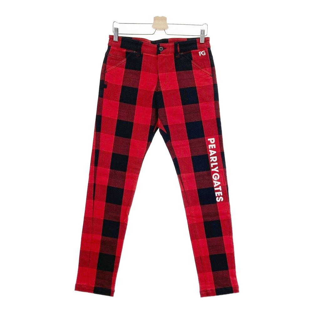サイズ 3 PEARLY GATES パーリーゲイツ ストレッチロングパンツ チェック柄 レッド系 240101561446 ゴルフウェア メンズ ストスト