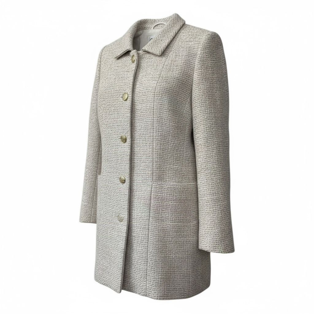 シャネル CHANEL 02P クラシック ツイード ロング ジャケット 38 ギャランティ同封