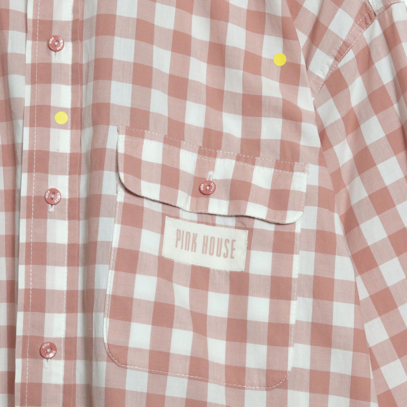 ピンクハウス☆ギンガムチェックのブラウス ピンク×白系 薄手 z16253