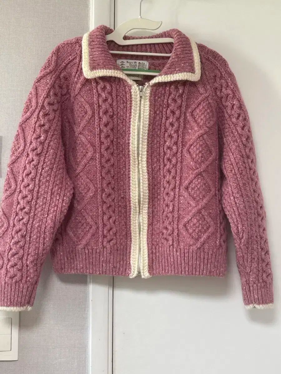  スムードムード ローズウッド ジッパー カーディガン アテナデザイン コラボ あらん ニット ピンク 長袖 カーディガン ボレロ アンサンブル