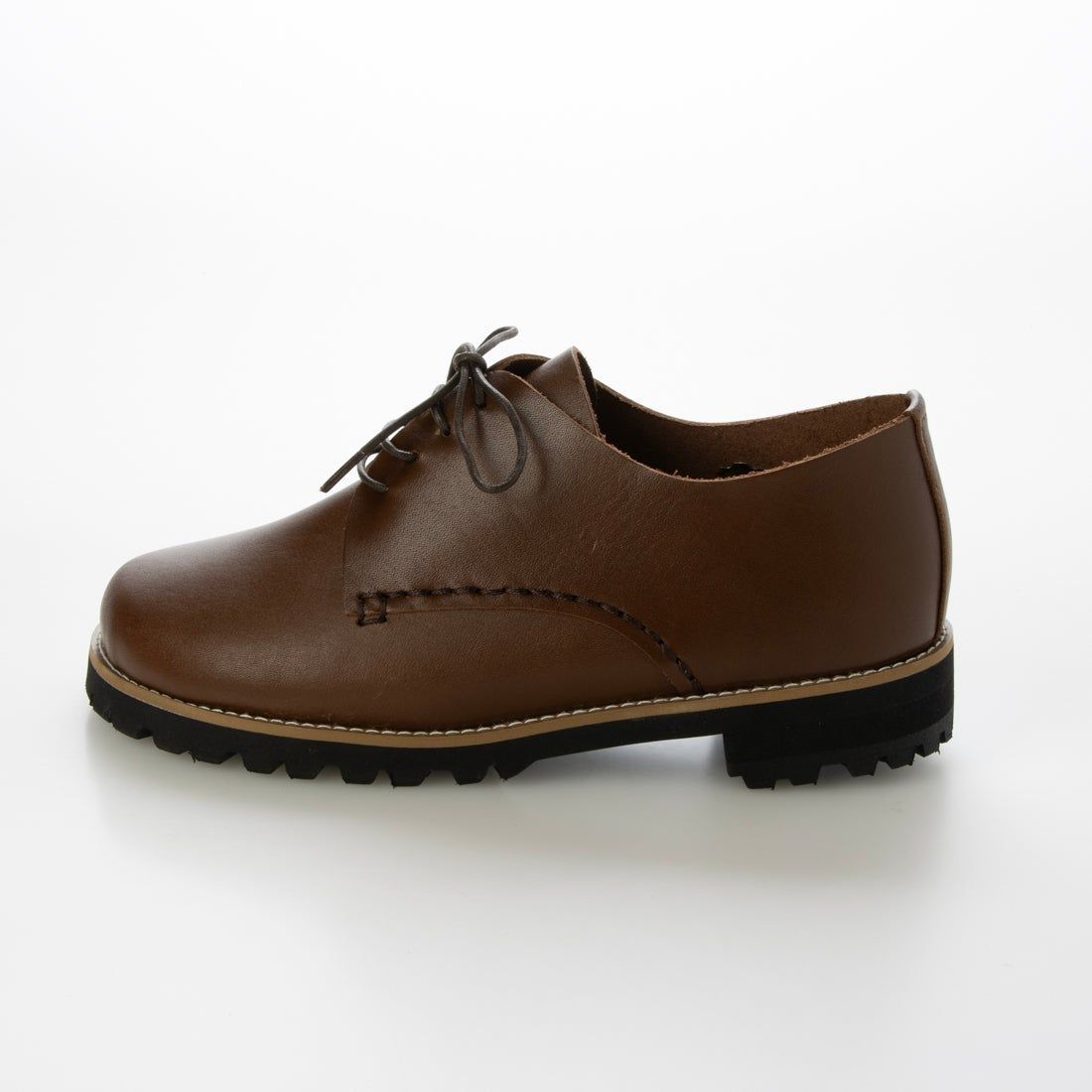 本革 フラット ローカット カジュアルレースアップシューズ D.BROWN