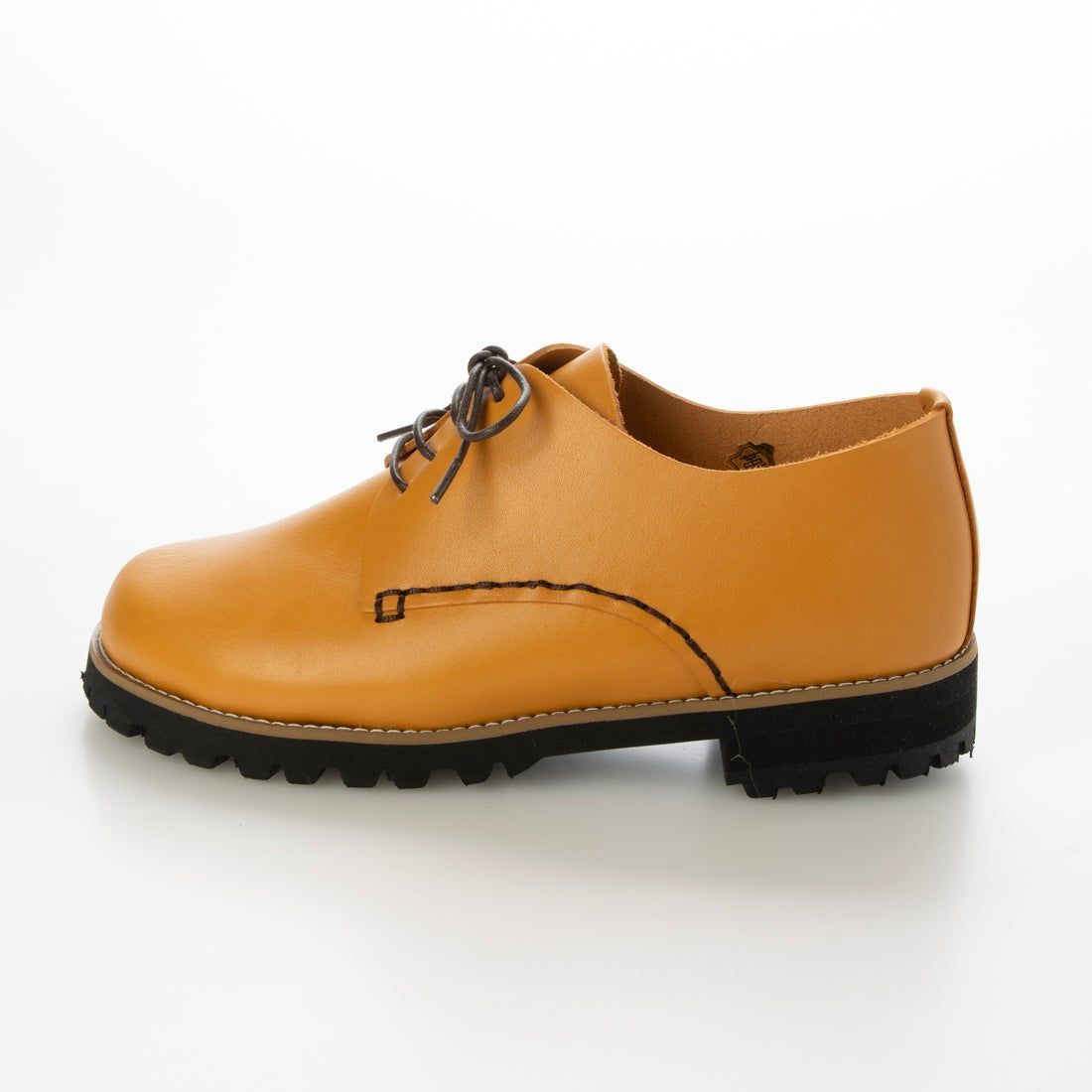 本革 フラット ローカット カジュアルレースアップシューズ CAMEL