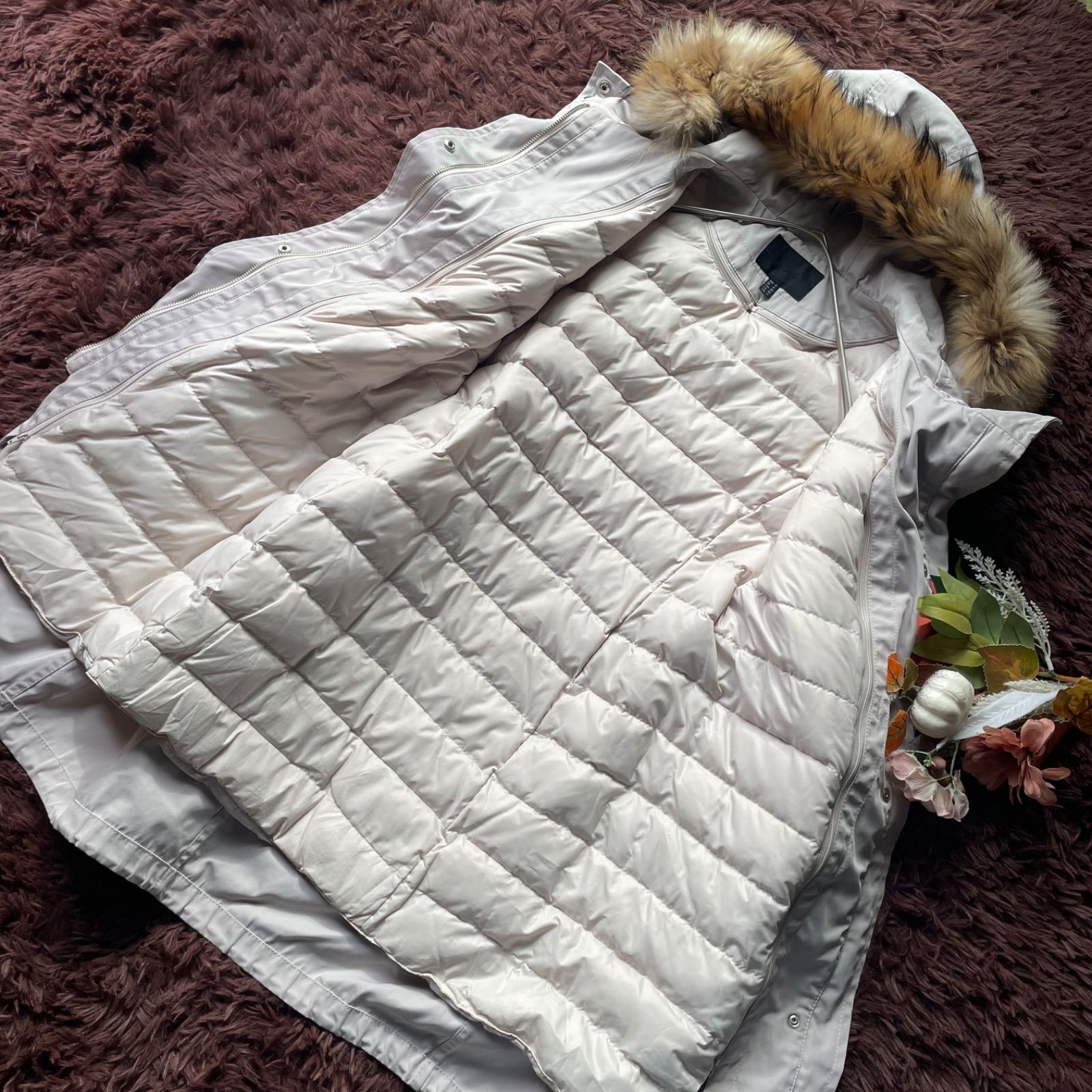 【美品】ICB　アイシービー　ダウンライナー付きモッズコート　ファー 美品】ICB アイシービー ダウンライナー付きモッズコート ファー