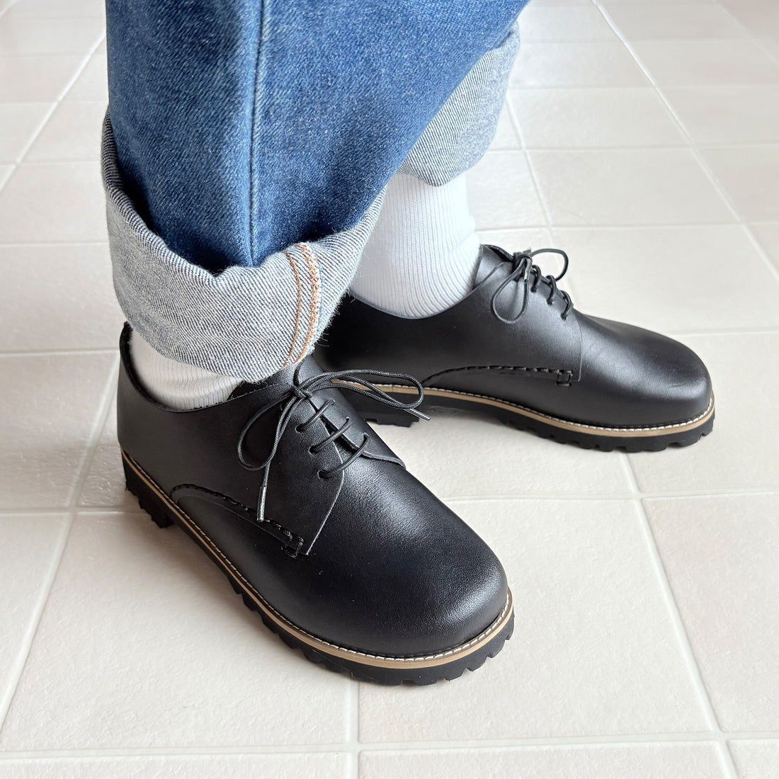 カジュアルレースアップシューズ BLACK