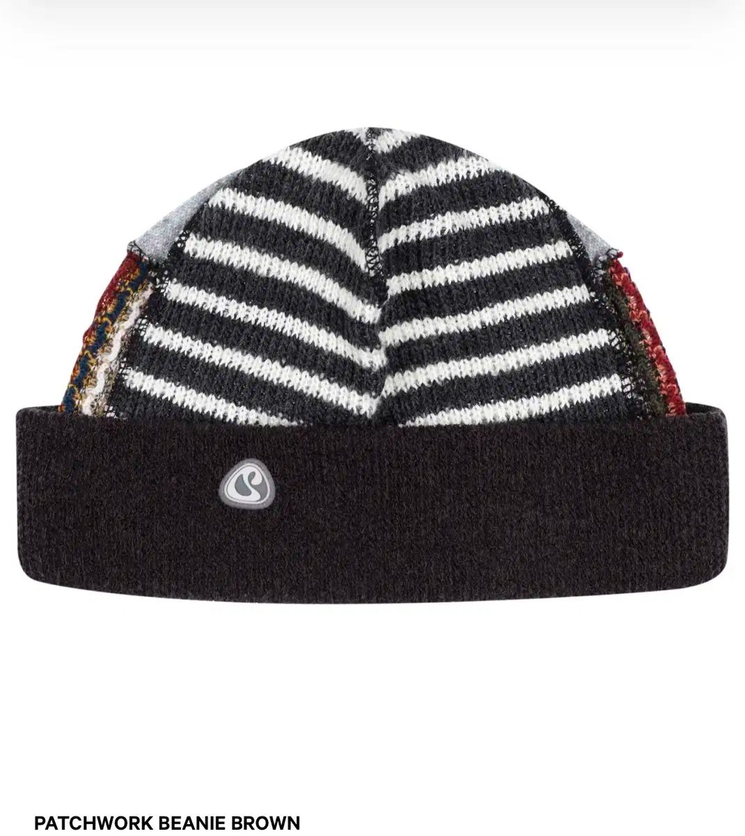 ISSEY MIYAKE イッセイミヤケ パッチワーク ストライプ ビーニー ブラウン