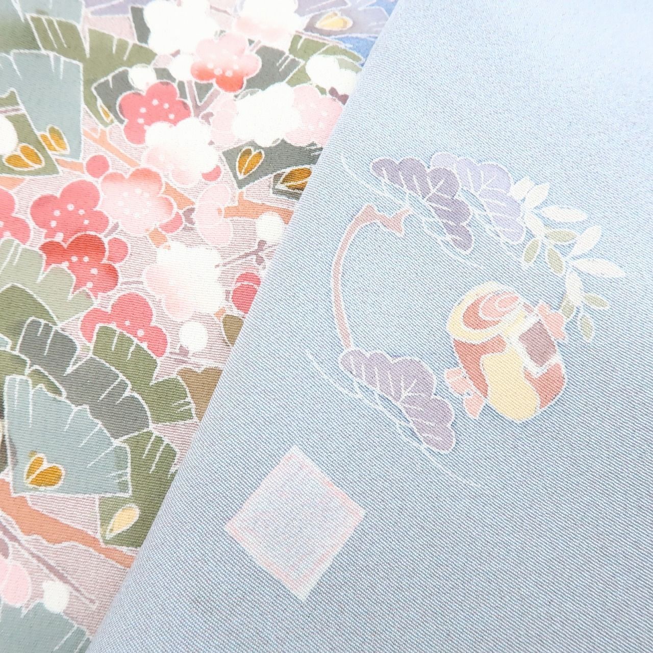 百華 Y 3992 正絹 作家物落款 手縫い仕立て松 梅 紅葉 訪問着