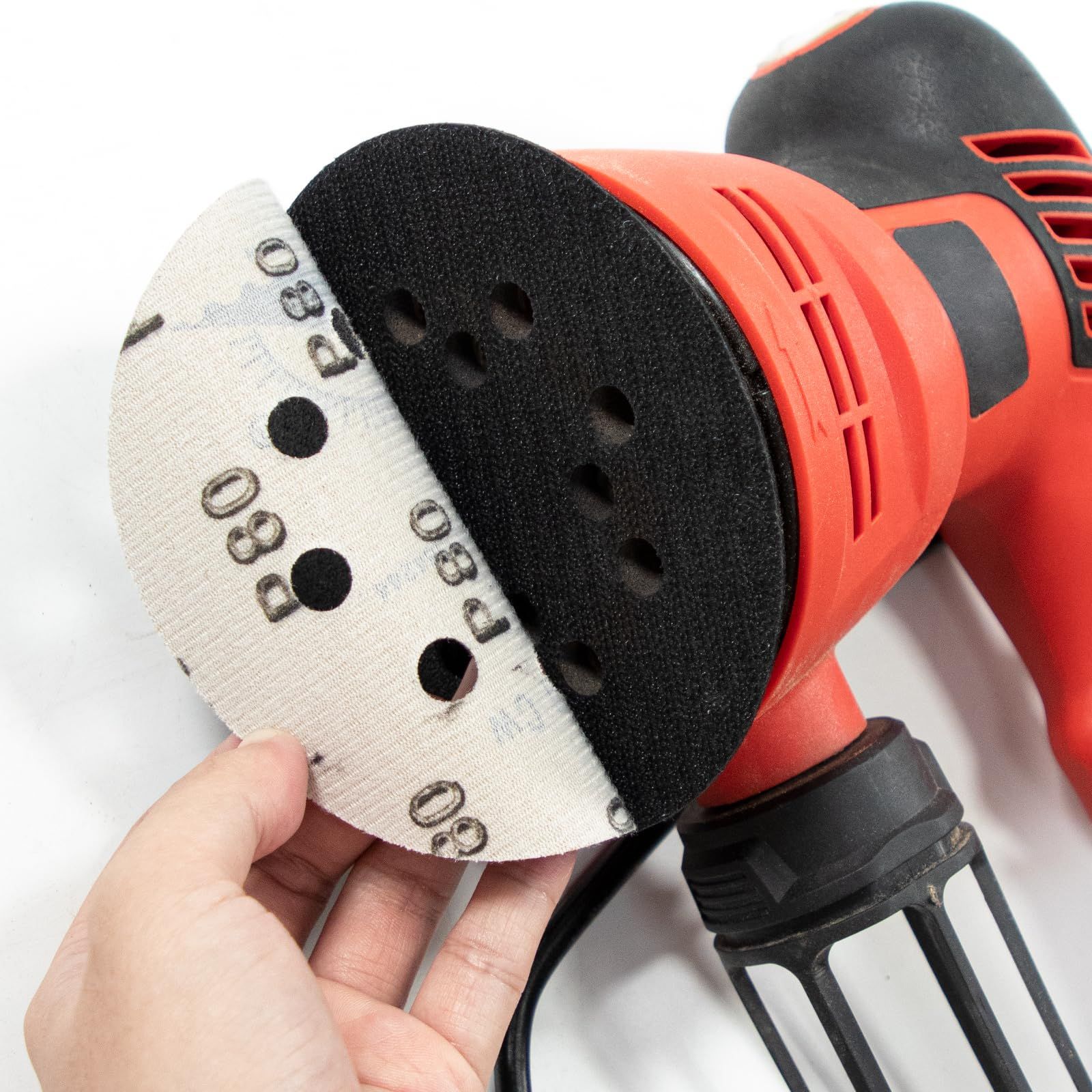 サンディングディスク 125mm 耐水サンドペーパー 8穴 丸型 100 枚入 80