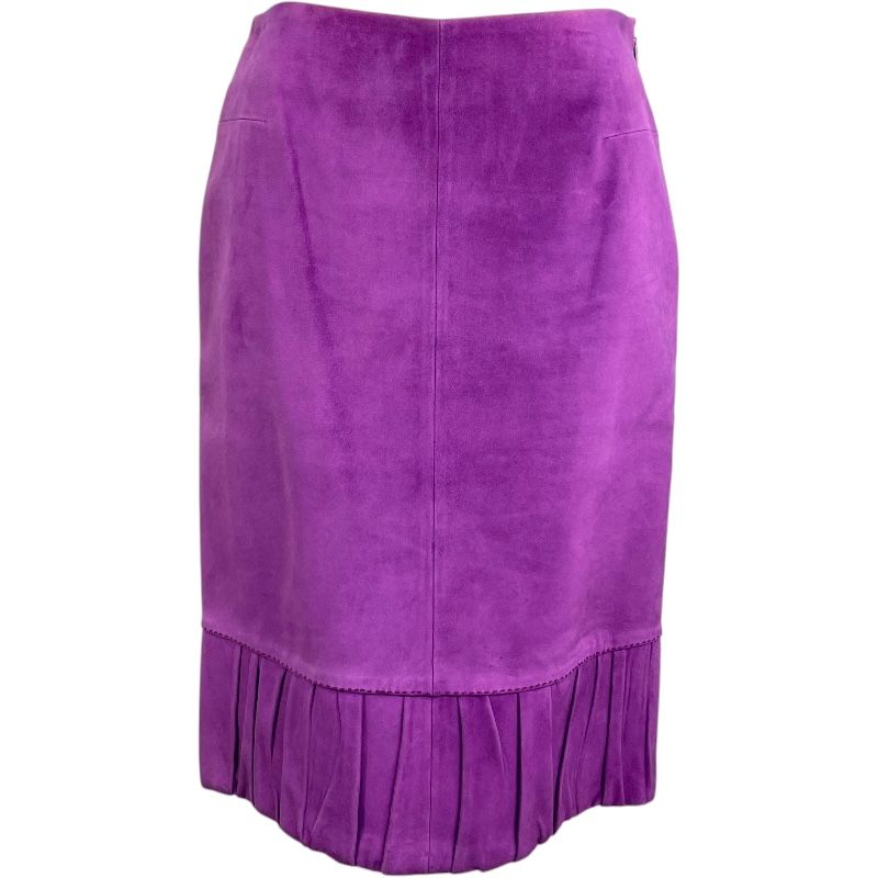 ロエベ LOEWE スエードレザースカート パープル レザー レディース スカート