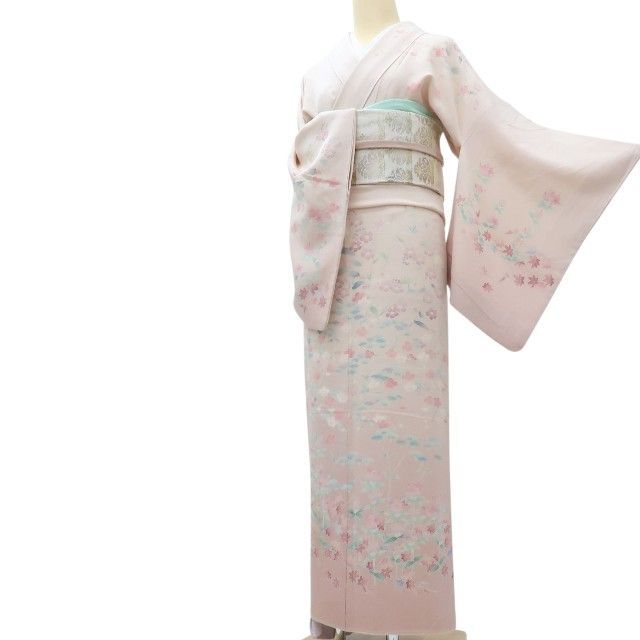 百華❀Y3993◇正絹 作家物落款 手描き友禅 染め一つ紋 手縫い仕立て 梅