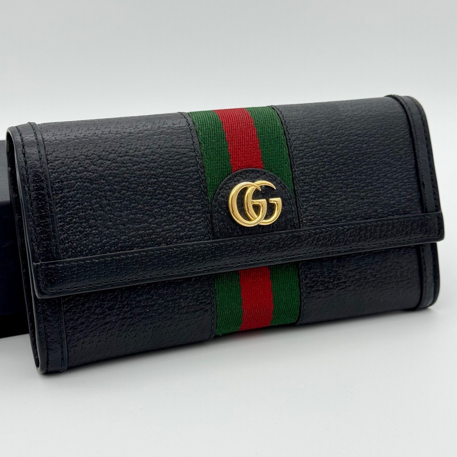 GUCCI グッチ 長財布 719886 オフィディア GG マーモント 黒 ブラック フラップ