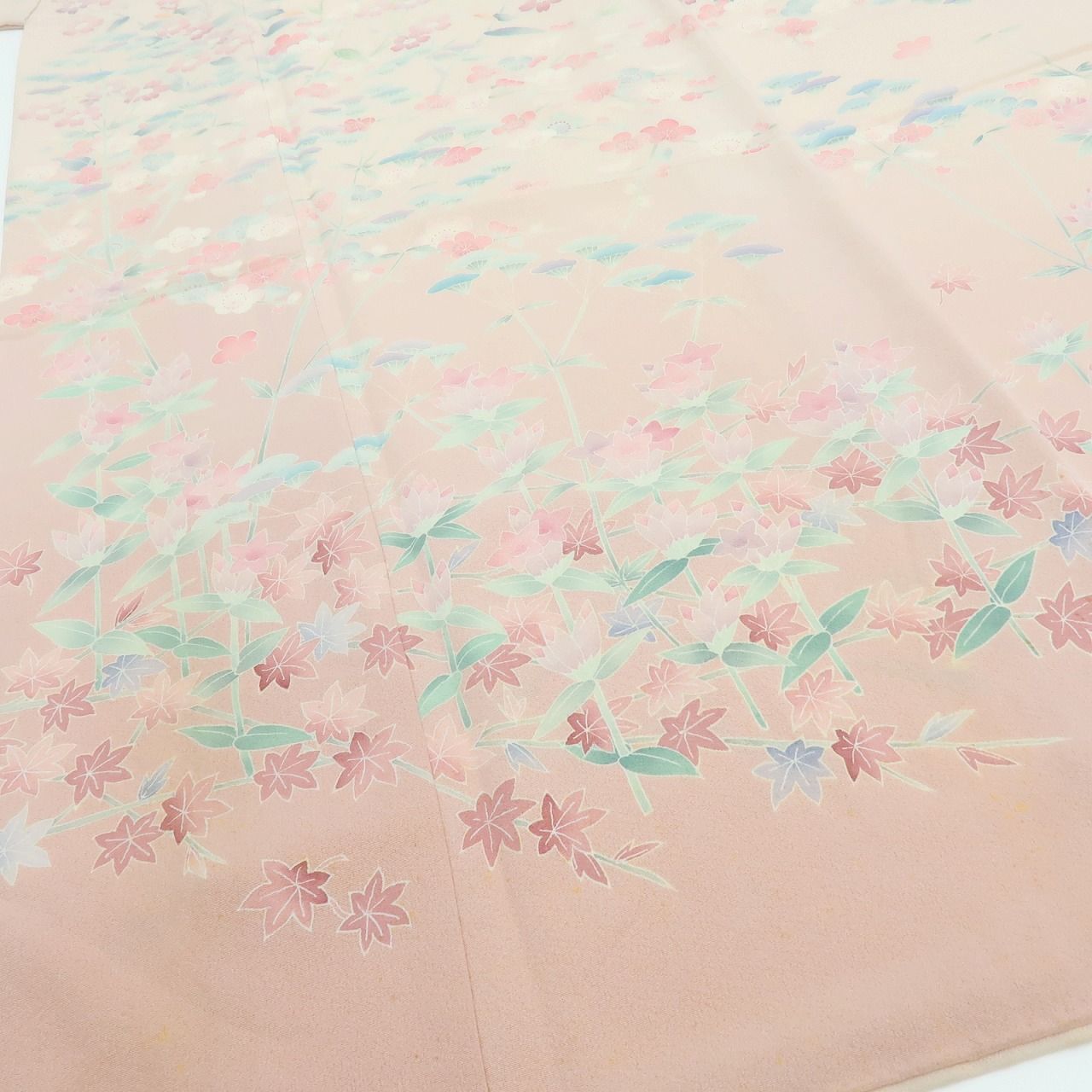 百華❀Y3993◇正絹 作家物落款 手描き友禅 染め一つ紋 手縫い仕立て 梅