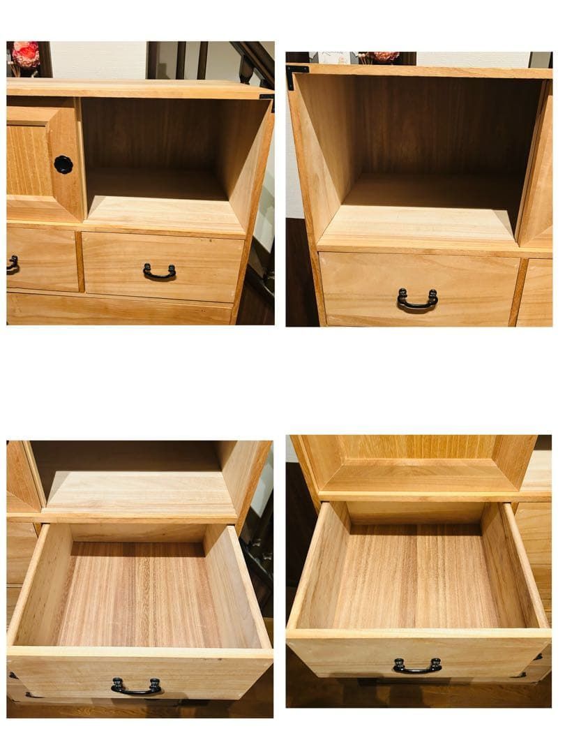 良品】 桐箪笥 タンス 上下分離型 木製チェスト 6段 引き出し付き 楽天