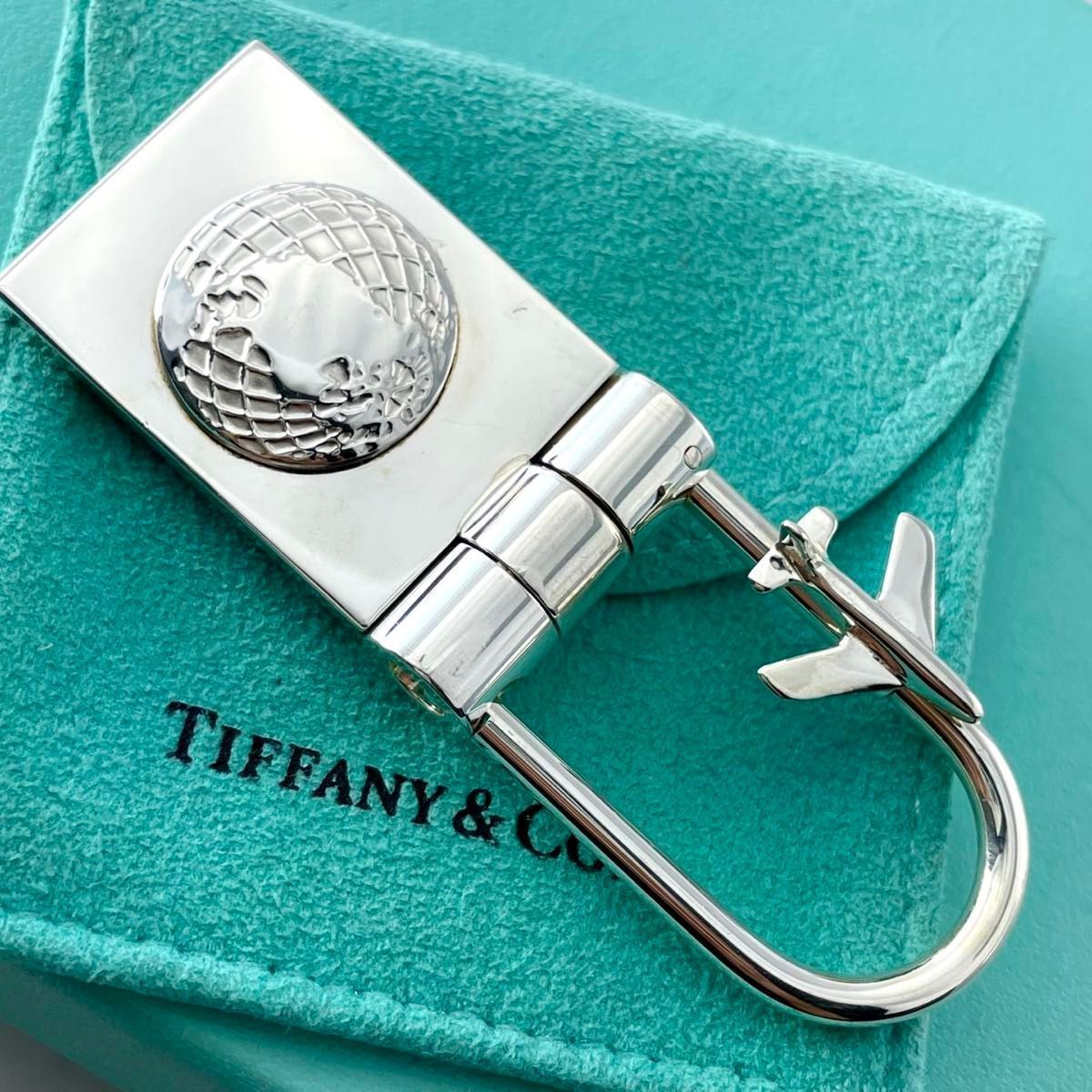 TIFFANY&COティファニー キーリング 925 トラベル 飛行機 地球 TIFFANY&Co.（ティファニー） キーホルダー キーリング 飛行機 地球