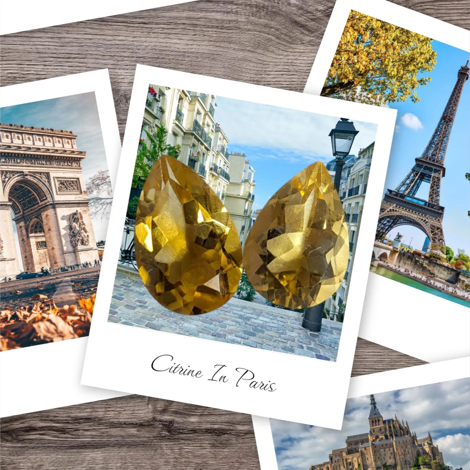 シトリン ティア ドロップ型ダイヤモンドカット ルース2 P