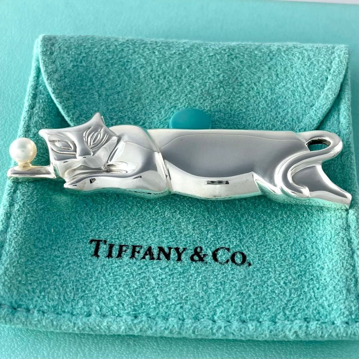 ティファニー キャット パール ブローチ ネコ 猫 シルバー P12f - メルカリ