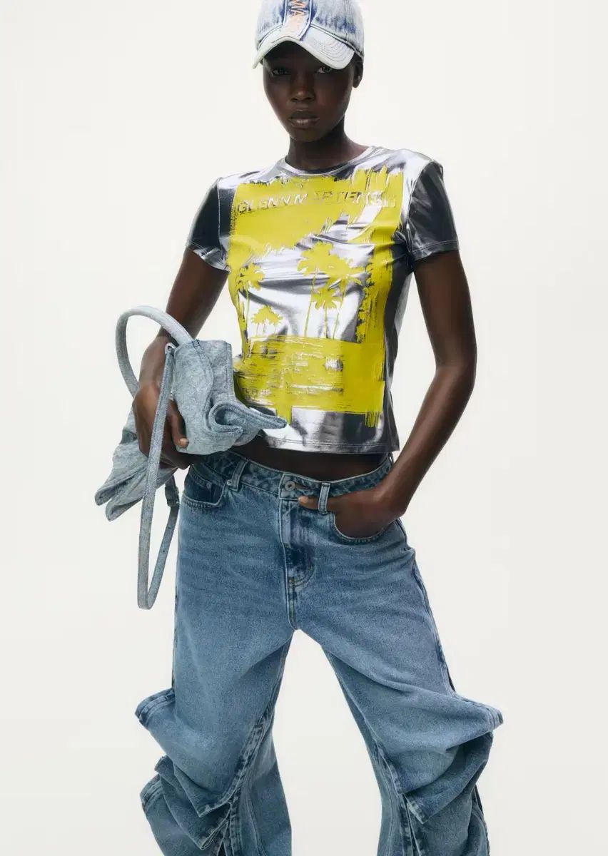 H-M グレンマーティンズ シルバー 半袖 Tシャツ