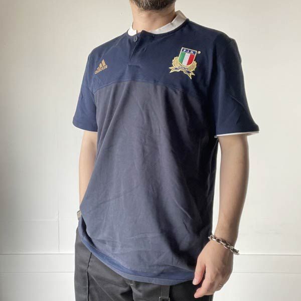 アディダス ラグビー イタリア代表 ノー 半袖Tシャツ L ワールドカップ ラガーシャツ ユニフォーム D138-01-0071XV