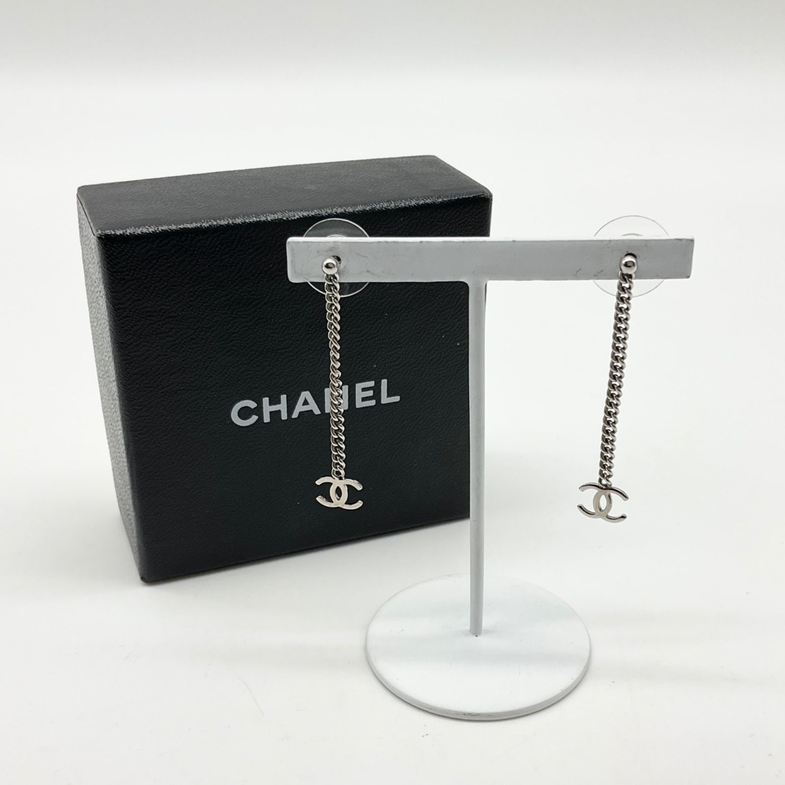 CHANEL シャネル チェーンピアス 両耳用 ココマーク シルバー