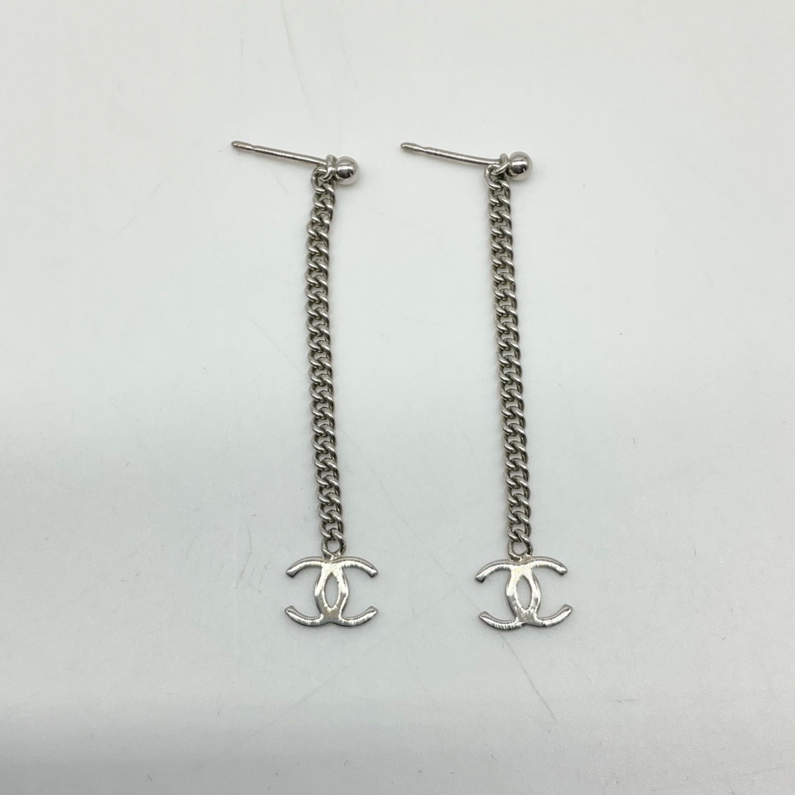 CHANEL シャネル チェーンピアス 両耳用 ココマーク シルバー