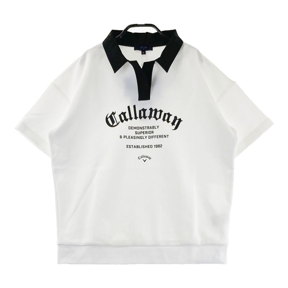 サイズ M CALLAWAY キャロウェイ モデル フロントロゴ 半袖ポロシャツ ホワイト系 240101553488 ゴルフウェア レディース ストスト