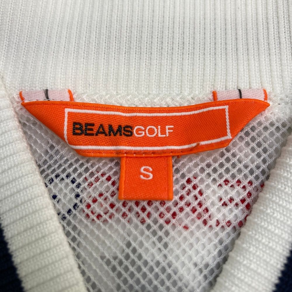  サイズ S BEAMS GOLF ビームスゴルフ 長袖ジップジャケット 千鳥柄 ベージュ系 ゴルフウェア レディース ストスト ジャケット レディースウェア