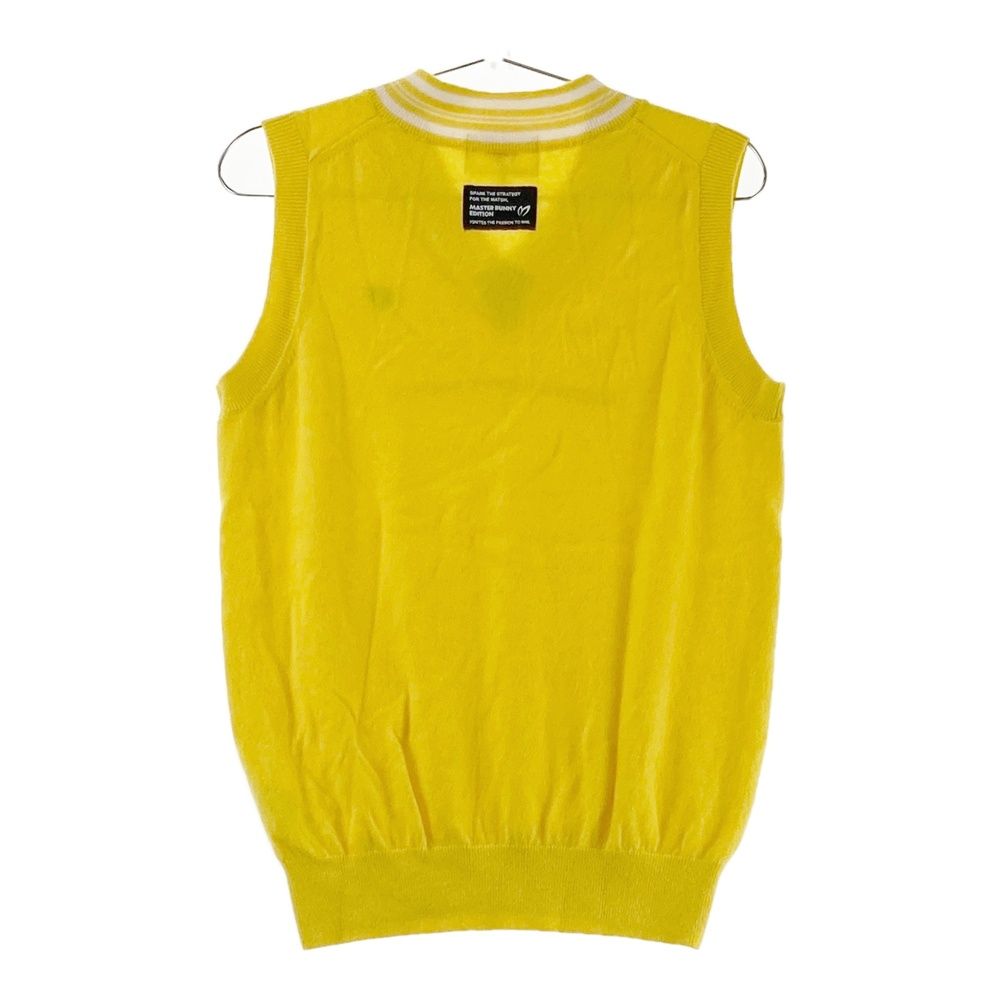 サイズ 2 MASTER BUNNY EDITION マスターバニーエディション モデル Vネック カシミヤ ニットベスト イエロー系 ゴルフウェア レディース ストスト