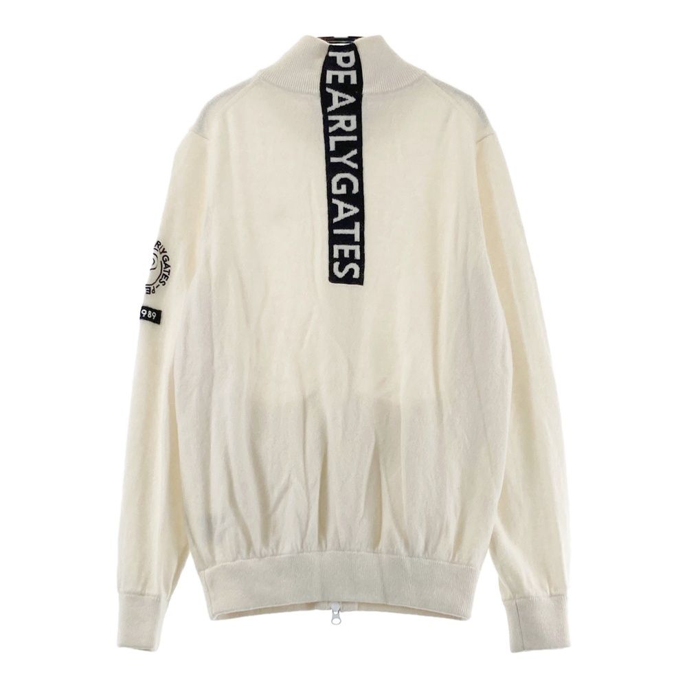 サイズ 1 PEARLY GATES パーリーゲイツ モデル カシミヤ ニットジップジャケット ホワイト系 ゴルフウェア レディース ストスト